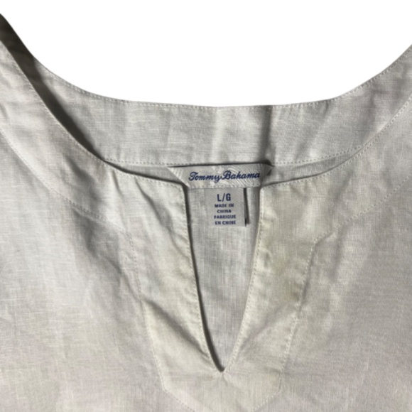 Pineapple Chambray Embellished Linen Tunic - Picture 4 of 5